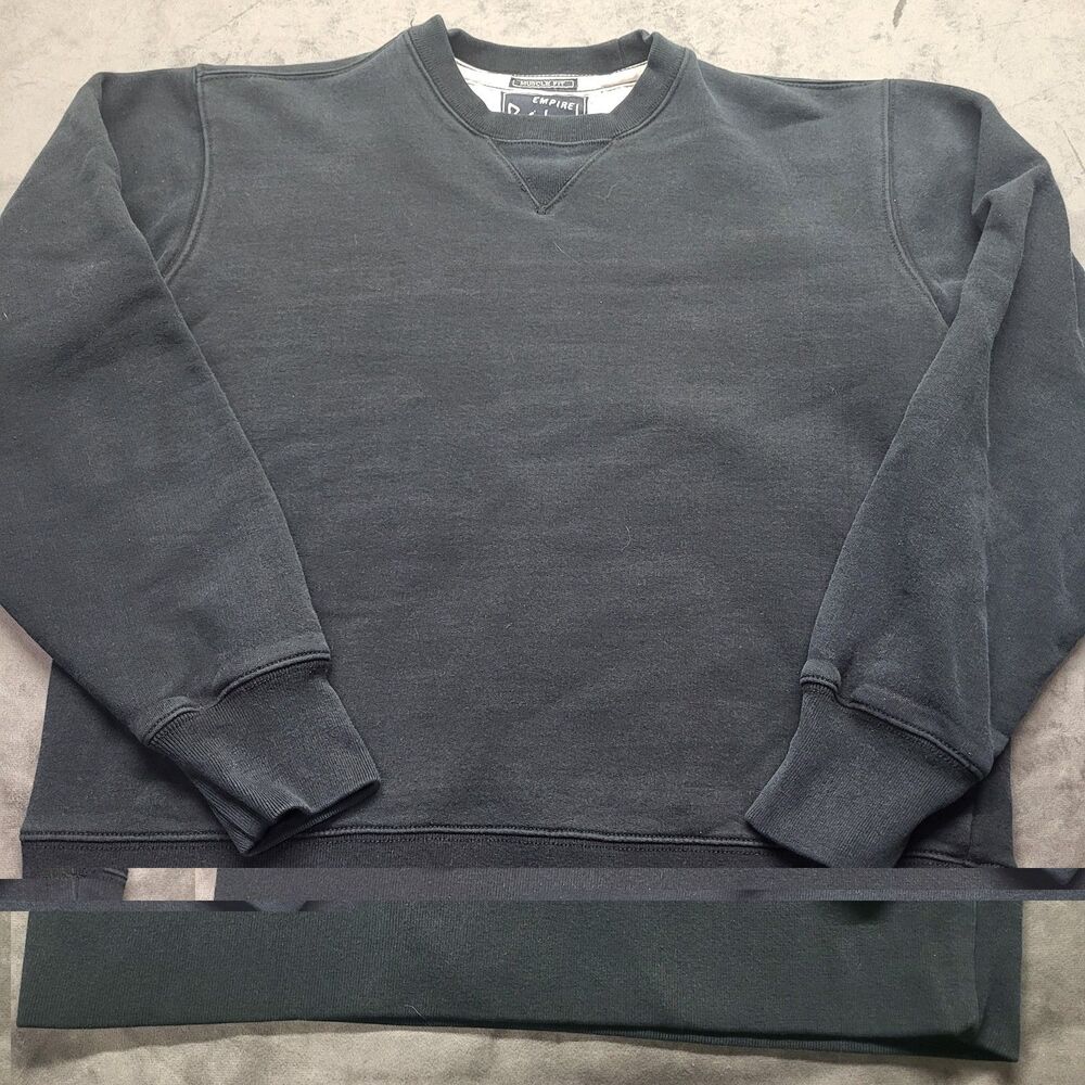 EMPIRE BIGLAND MEN'S BLACK LONG SLEEVE Crewneck Sweatshirt SIZE LG